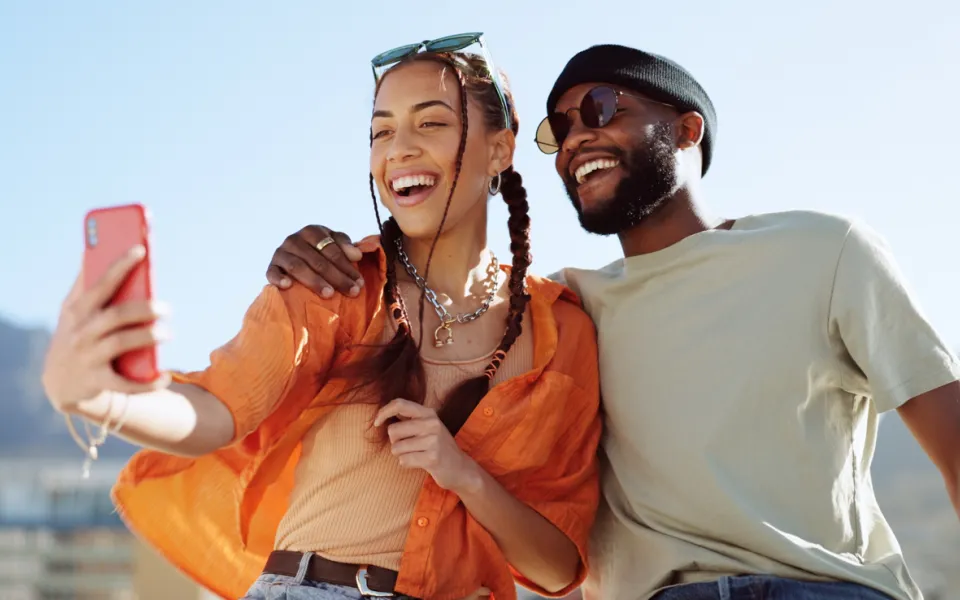 Couple making a selfy